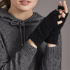 Possum Merino Open Finger Gloves - Black